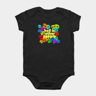 Jean Paul Sartre 'Hell Is Other People/Skulls' Design Baby Bodysuit